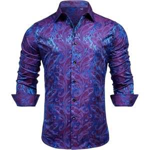 image:imageMens Paisley Dress Shirt Long Sleeve Button Down Floral Shirt Party WeddingPurple Teal