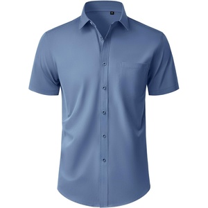 image:imageMens Short Sleeve Dress Shirt Wrinkle Free Button Down Shirt with PocketDusty Blue